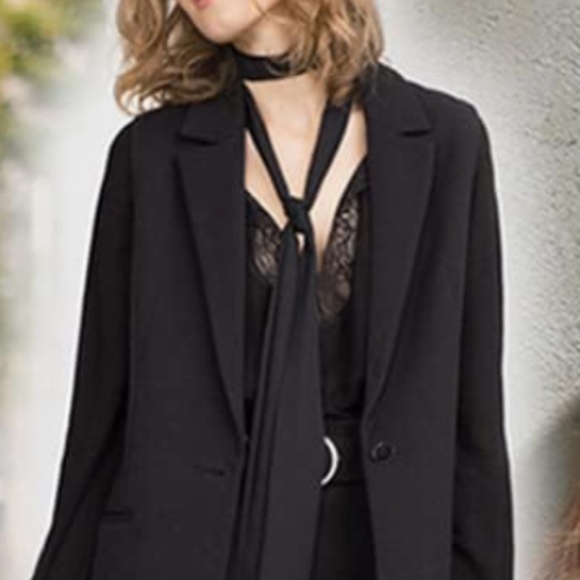 Echo Navy Satin Neck Scarf - Picture 6 of 6